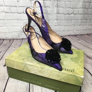 J. Renee Atali Pointed Toe Purple Lava Slingback